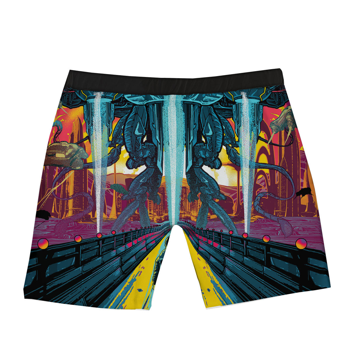 Aliens Invade earth Print Boxer Briefs-grizzshop