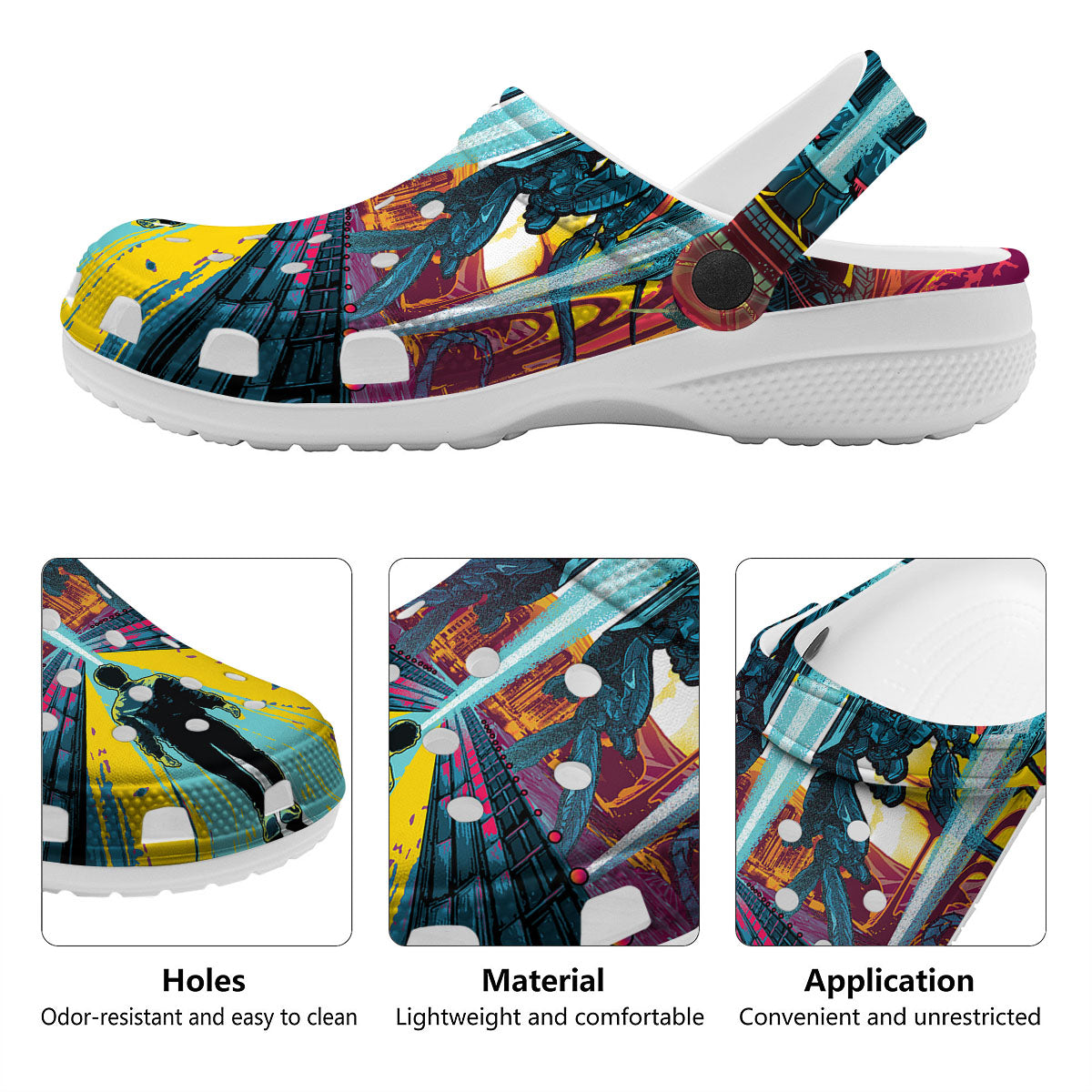 Aliens Invade earth Print Clog-grizzshop