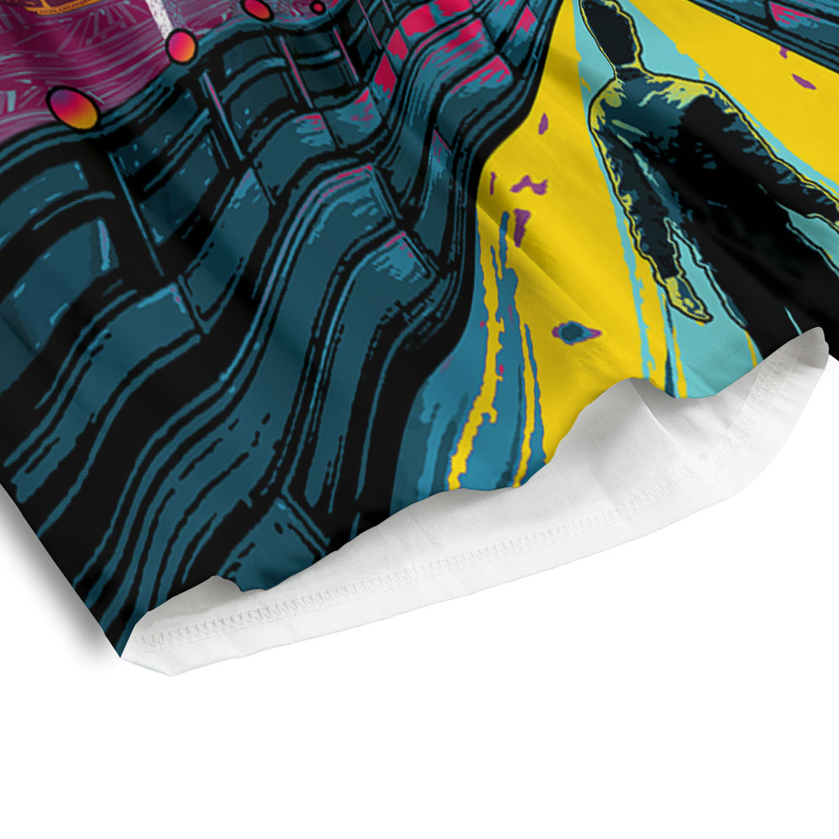 Aliens Invade earth Print Men's Athletic Shorts