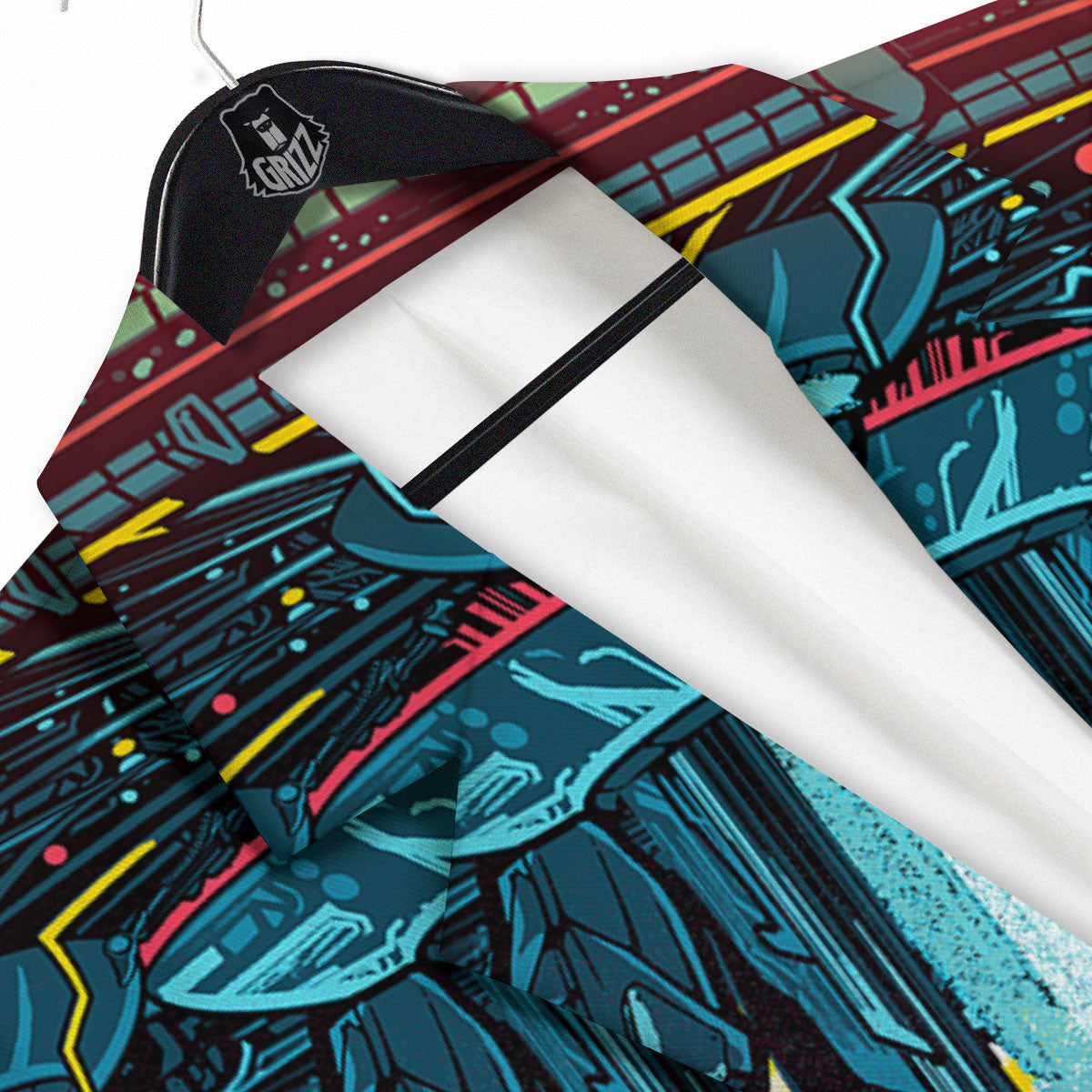 Aliens Invade earth Print Men's Sport Coat-grizzshop