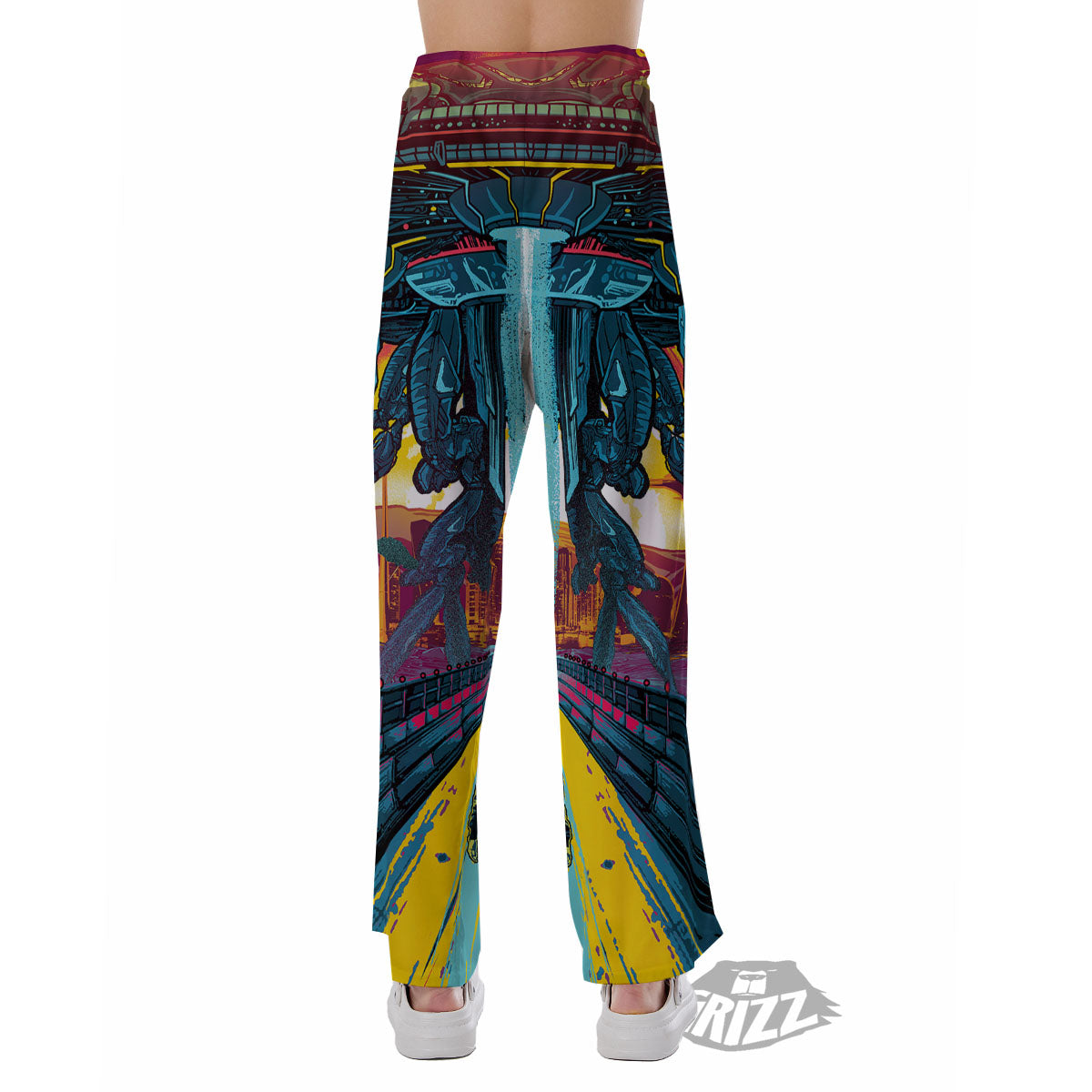 Aliens Invade earth Print Pajama Pants-grizzshop