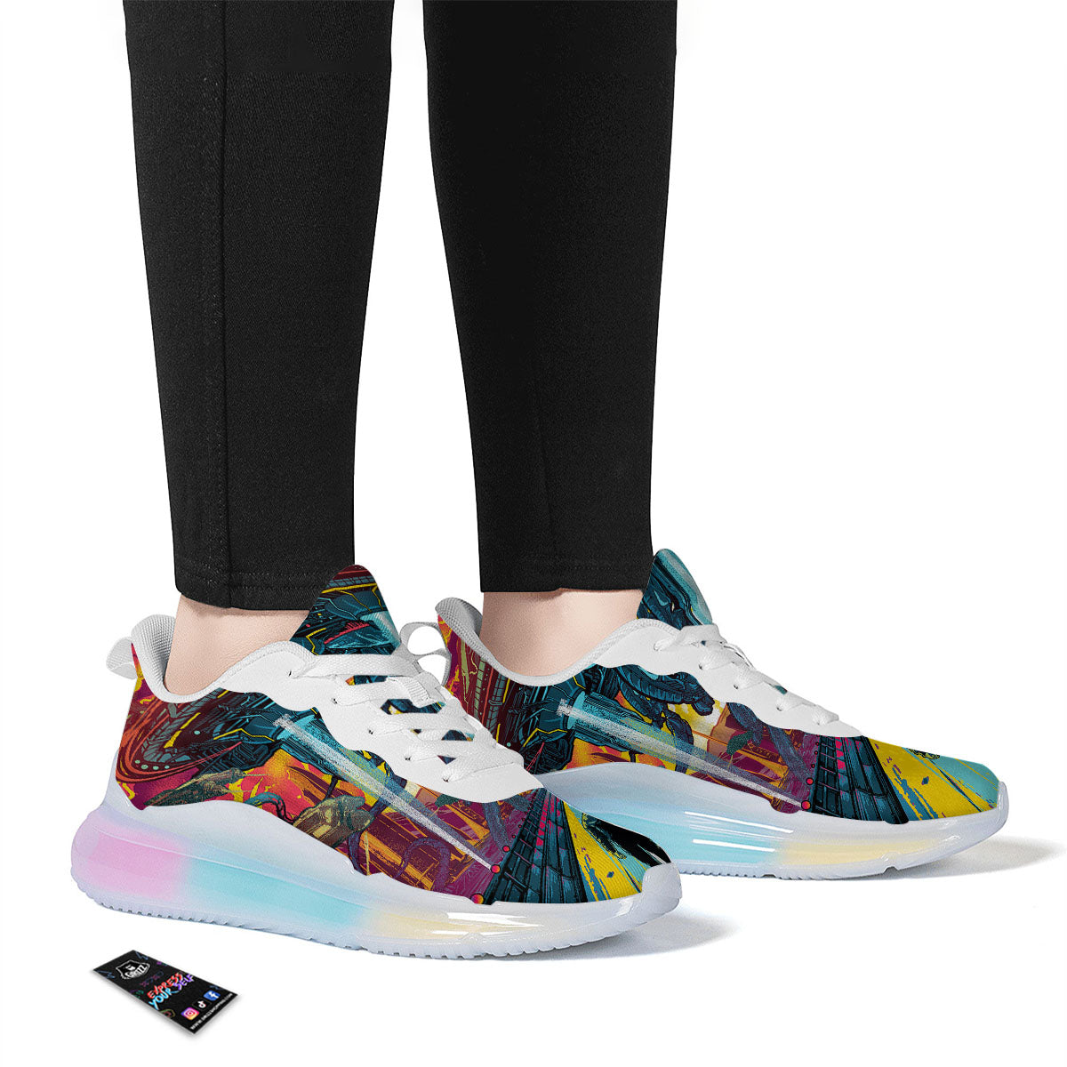 Aliens Invade earth Print Running Sneakers-grizzshop