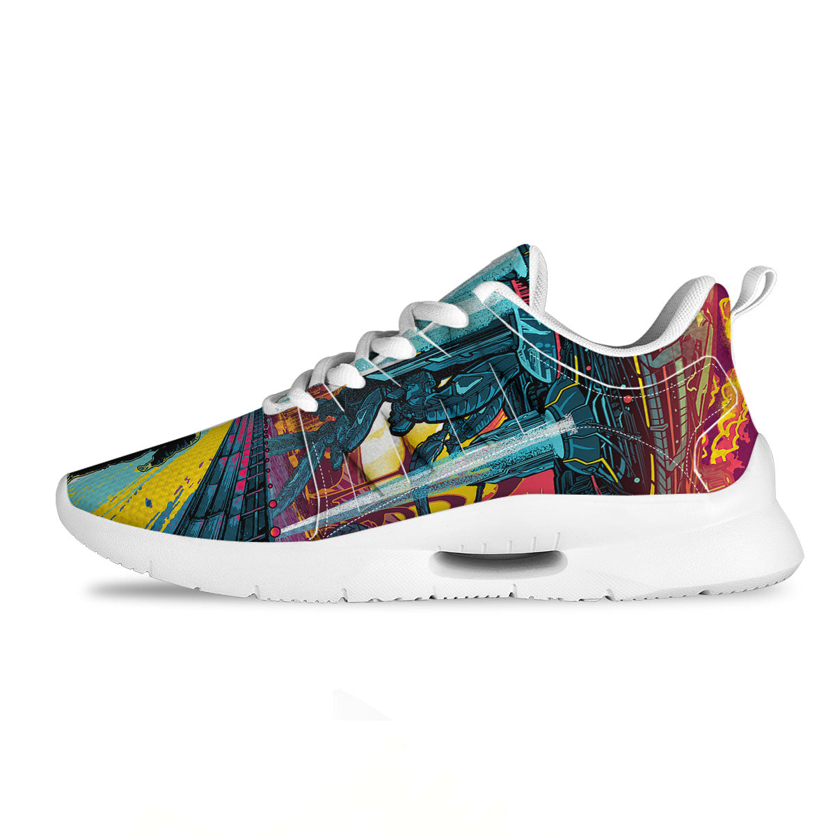 Aliens Invade earth Print Tennis Shoes-grizzshop