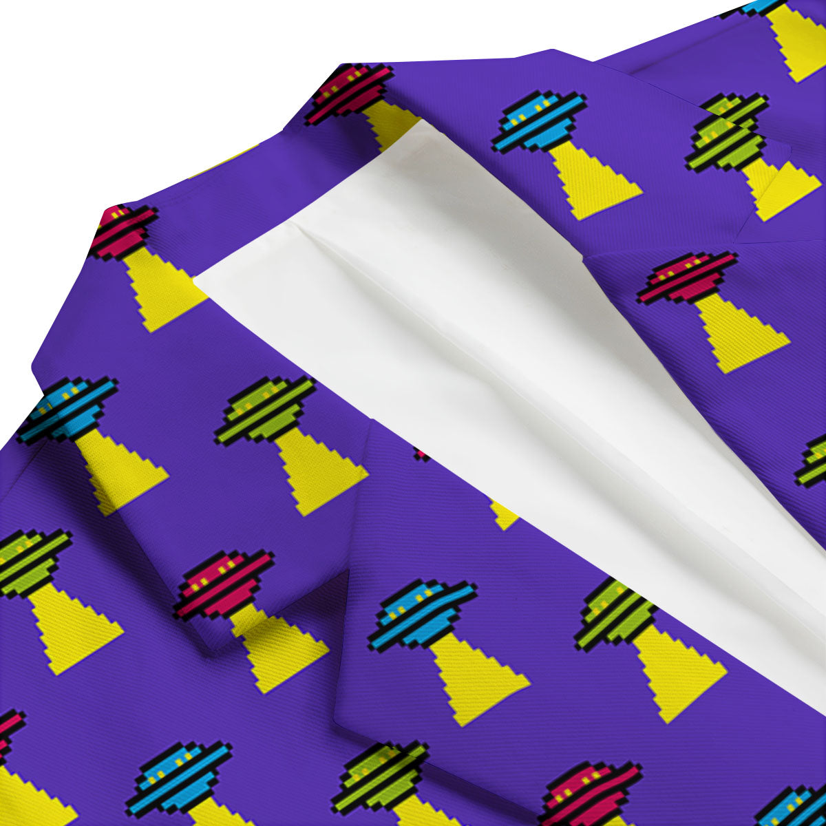 Aliens UFO Pixel Print Pattern Men's Blazer-grizzshop