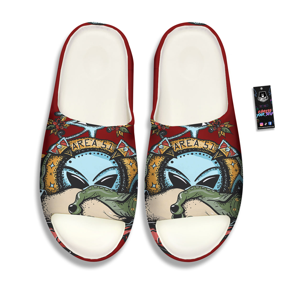 Aliens Area 51 Print Sandals-grizzshop