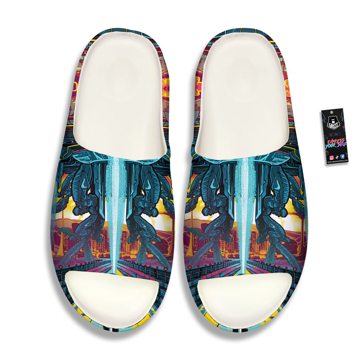 Aliens Invade earth Print Sandals-grizzshop