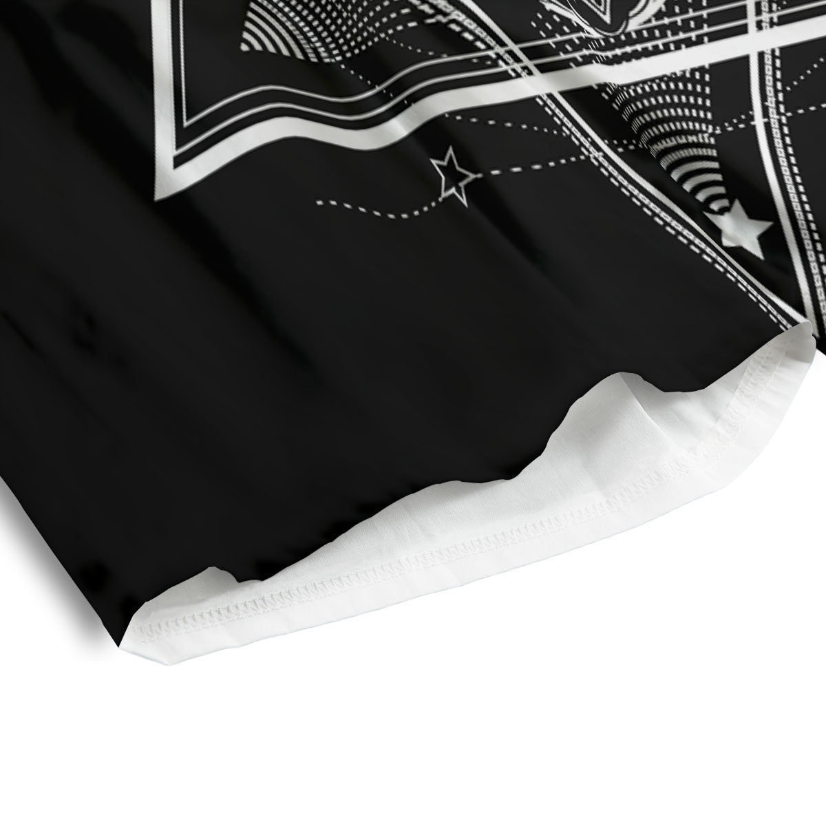 All Seeing Eye Black And Silver Print Men's Athletic Shorts