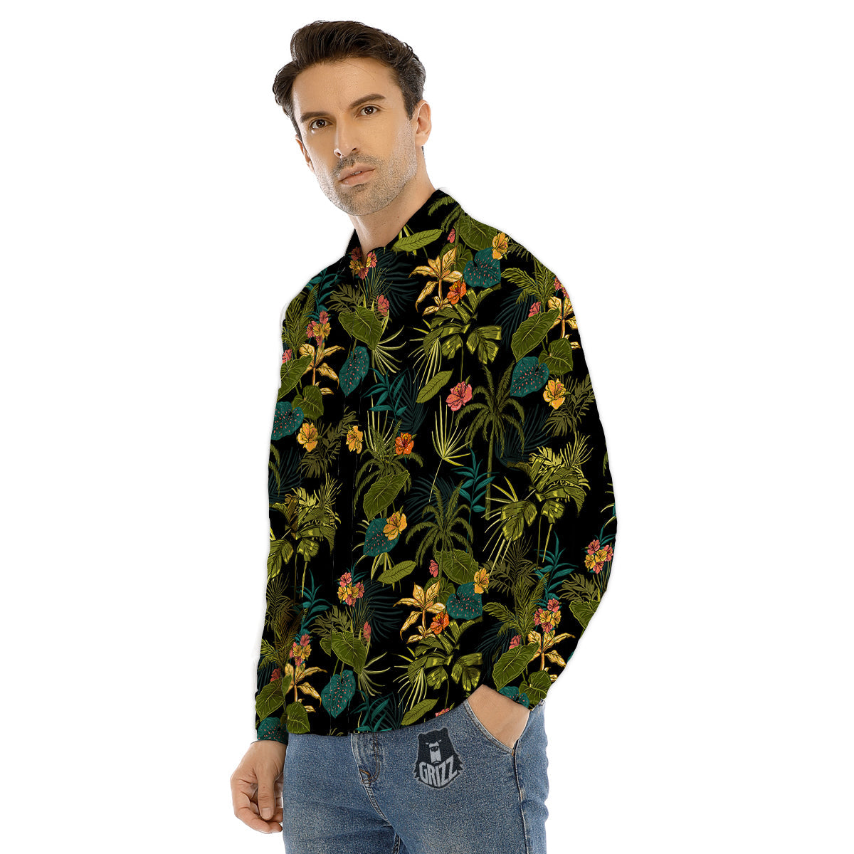 All Seeing Eye Black And Silver Print Men's Dress Shirts-grizzshop