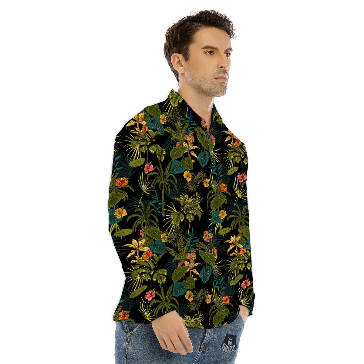 All Seeing Eye Black And Silver Print Men's Dress Shirts-grizzshop
