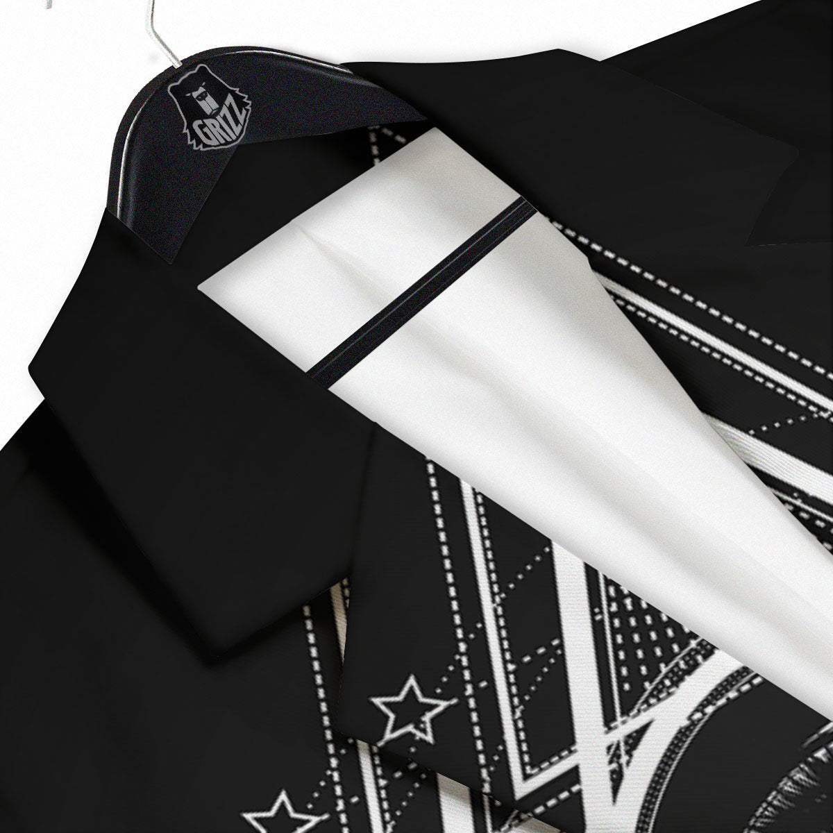 All Seeing Eye Black And Silver Print Men's Sport Coat-grizzshop