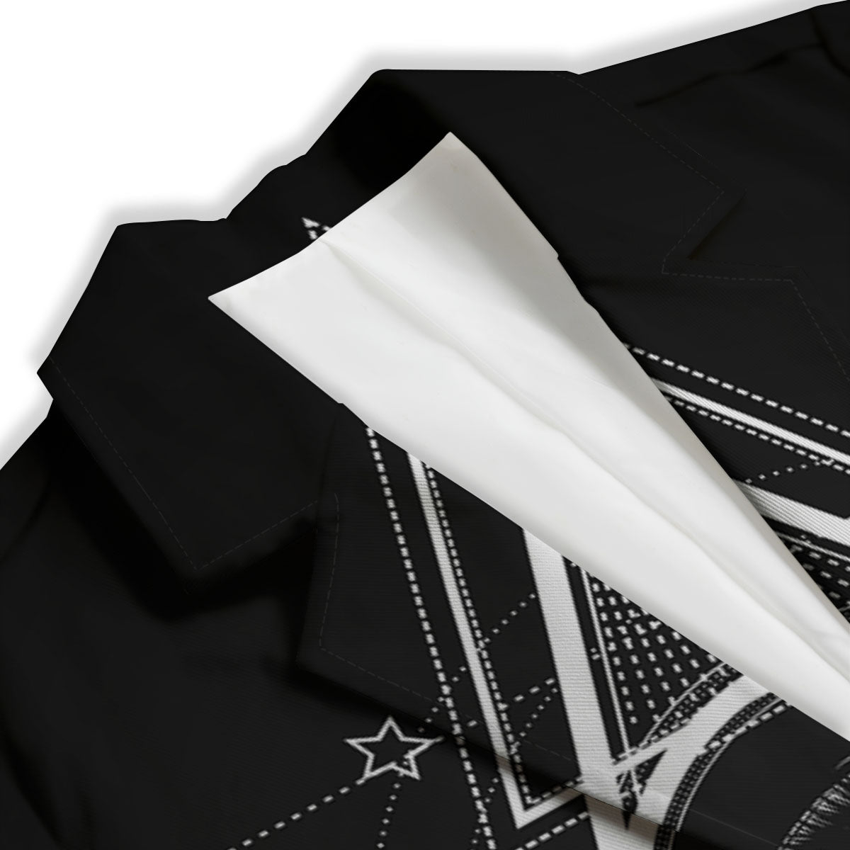 All Seeing Eye Black And Silver Print Women's Blazer-grizzshop