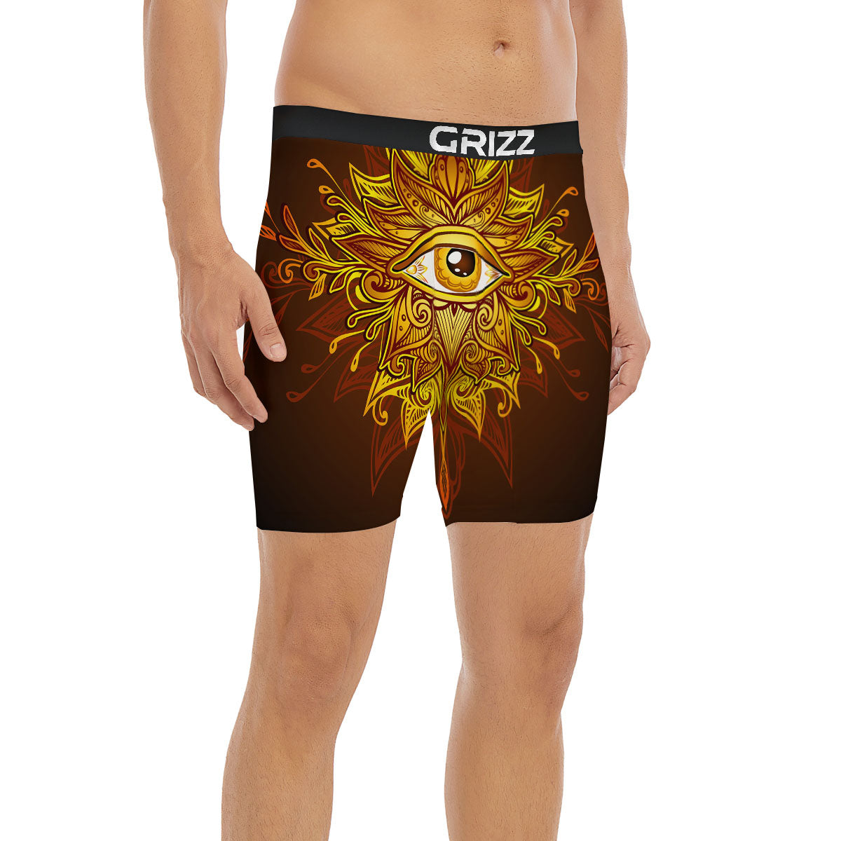 All Seeing Eye Gold Print Boxer Briefs-grizzshop