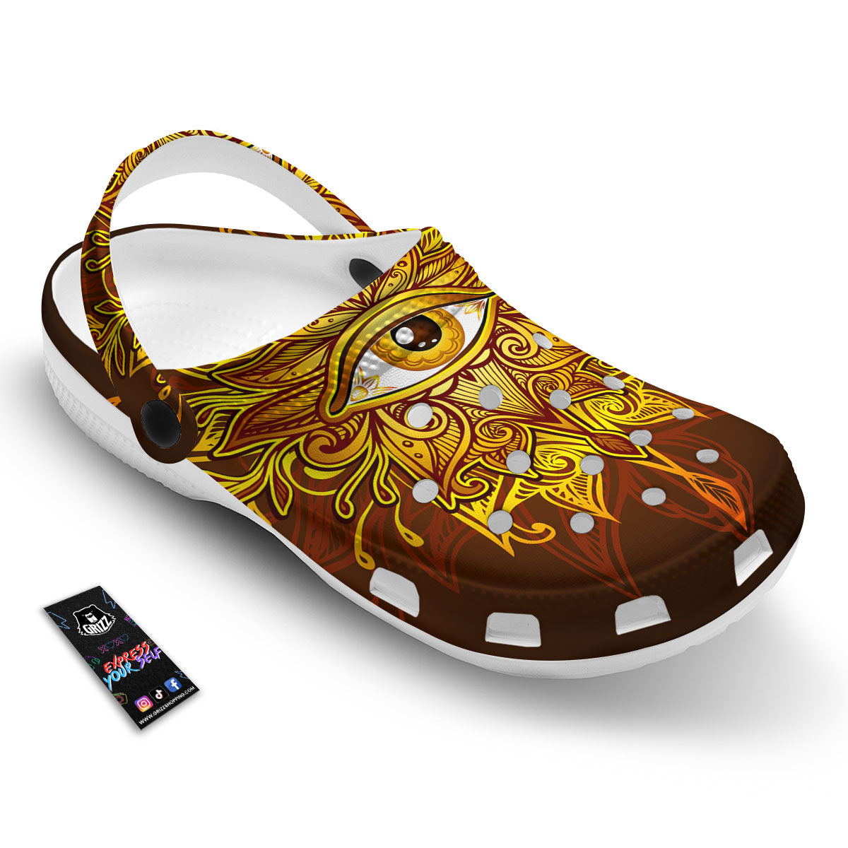 All Seeing Eye Gold Print Clog-grizzshop