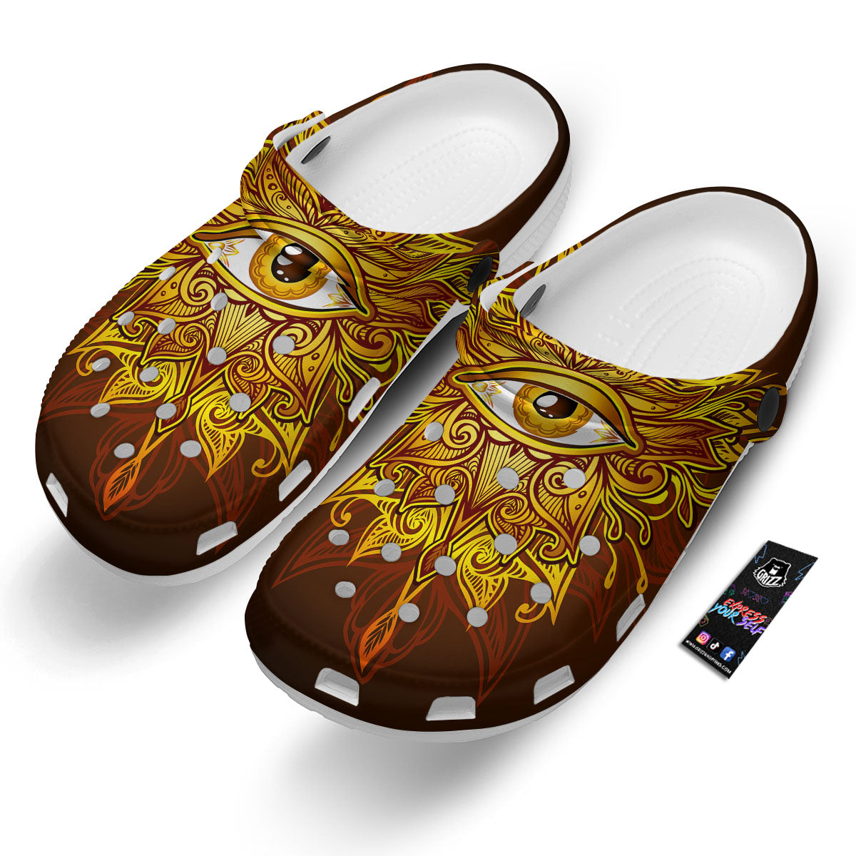 All Seeing Eye Gold Print Clog-grizzshop