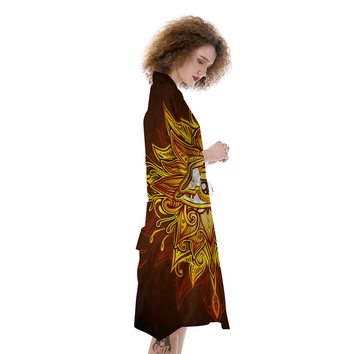 All Seeing Eye Gold Print Kimono-grizzshop