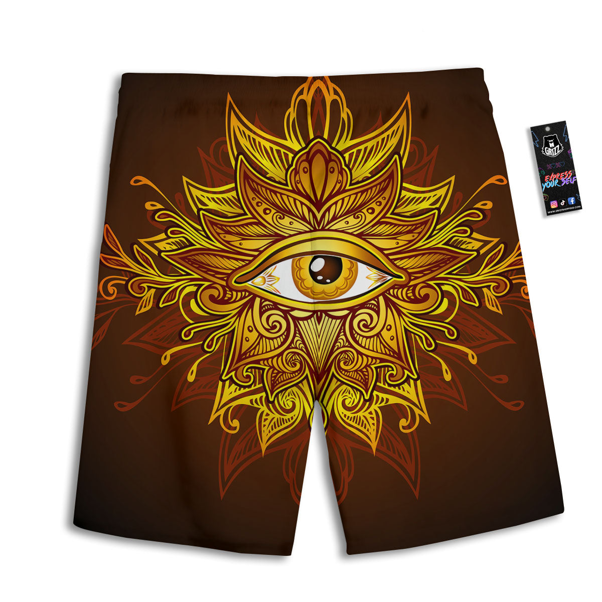 Amaryllis Orange Print Men's Athletic Shorts