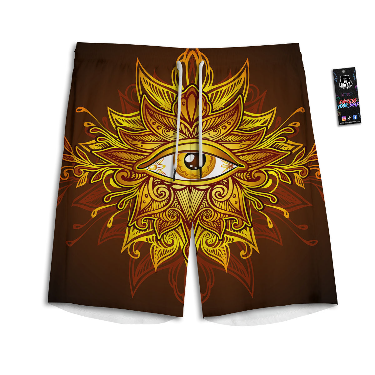 Amaryllis Orange Print Men's Athletic Shorts