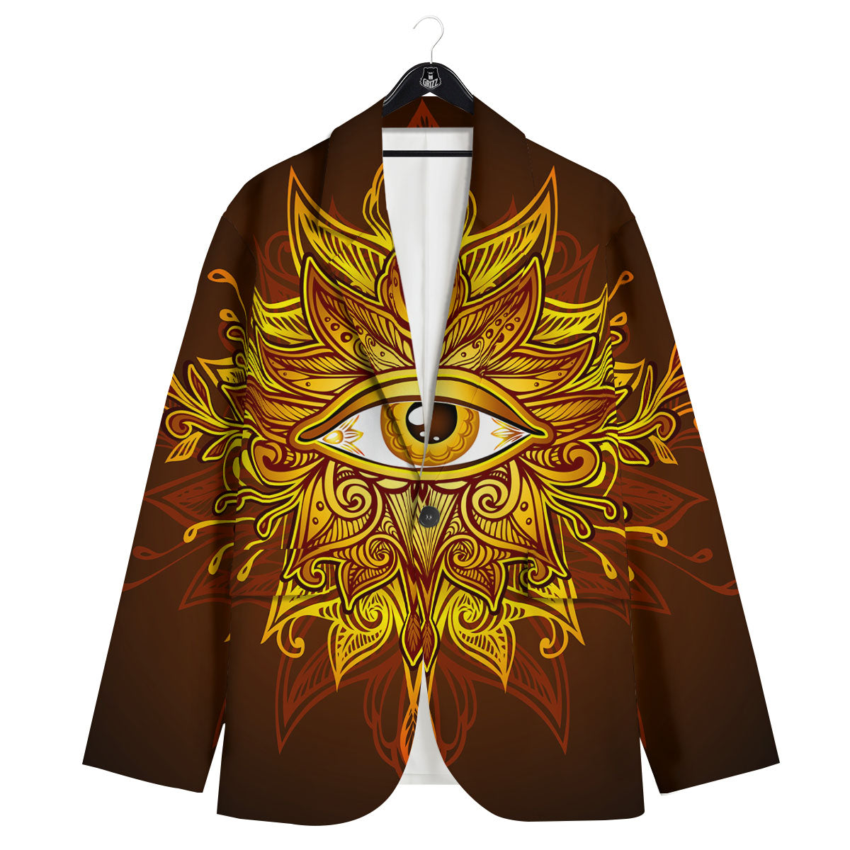 All Seeing Eye Gold Print Men's Sport Coat-grizzshop