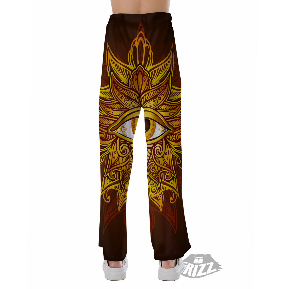 All Seeing Eye Gold Print Pajama Pants-grizzshop