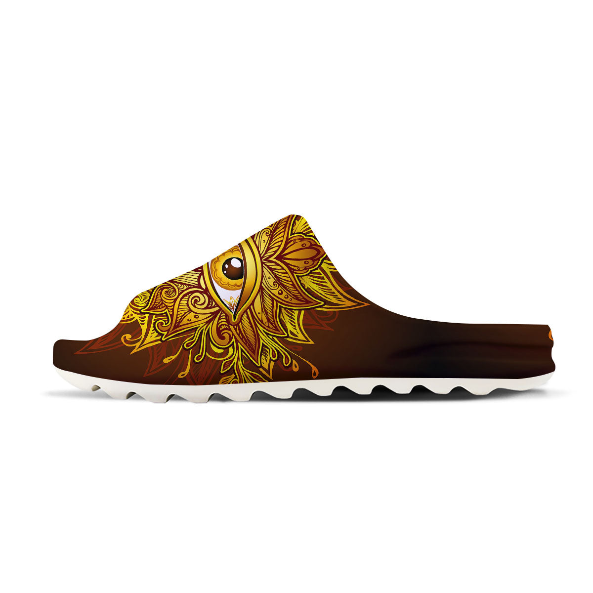 All Seeing Eye Gold Print Sandals-grizzshop