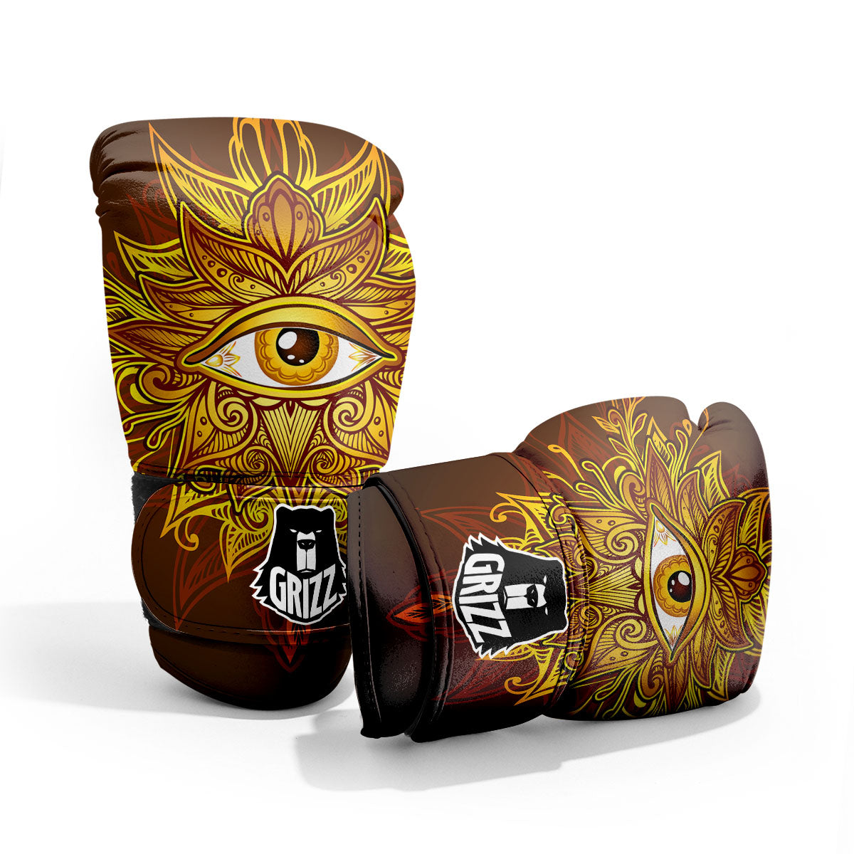 All Seeing Eye Gold Print Pro Boxing Glove
