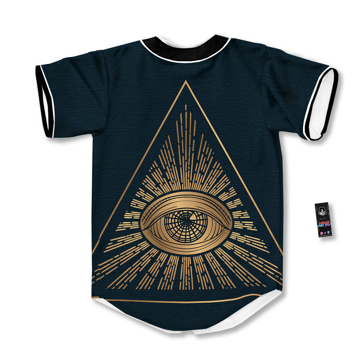 All Seeing Eye Masonic Print Baseball Jersey-grizzshop