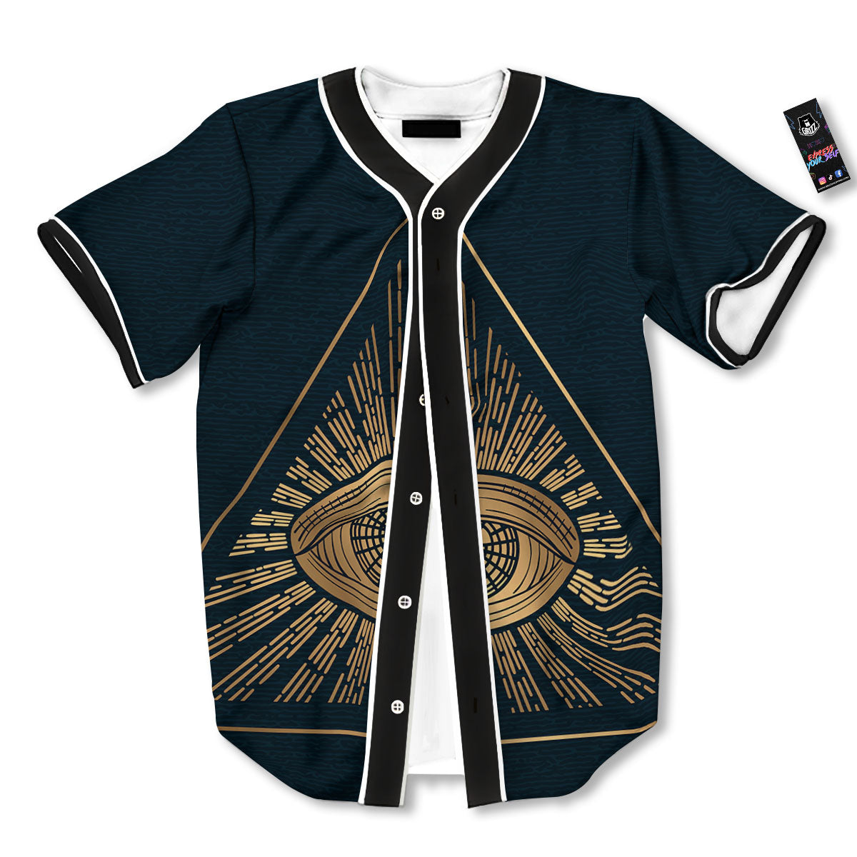 All Seeing Eye Masonic Print Baseball Jersey-grizzshop