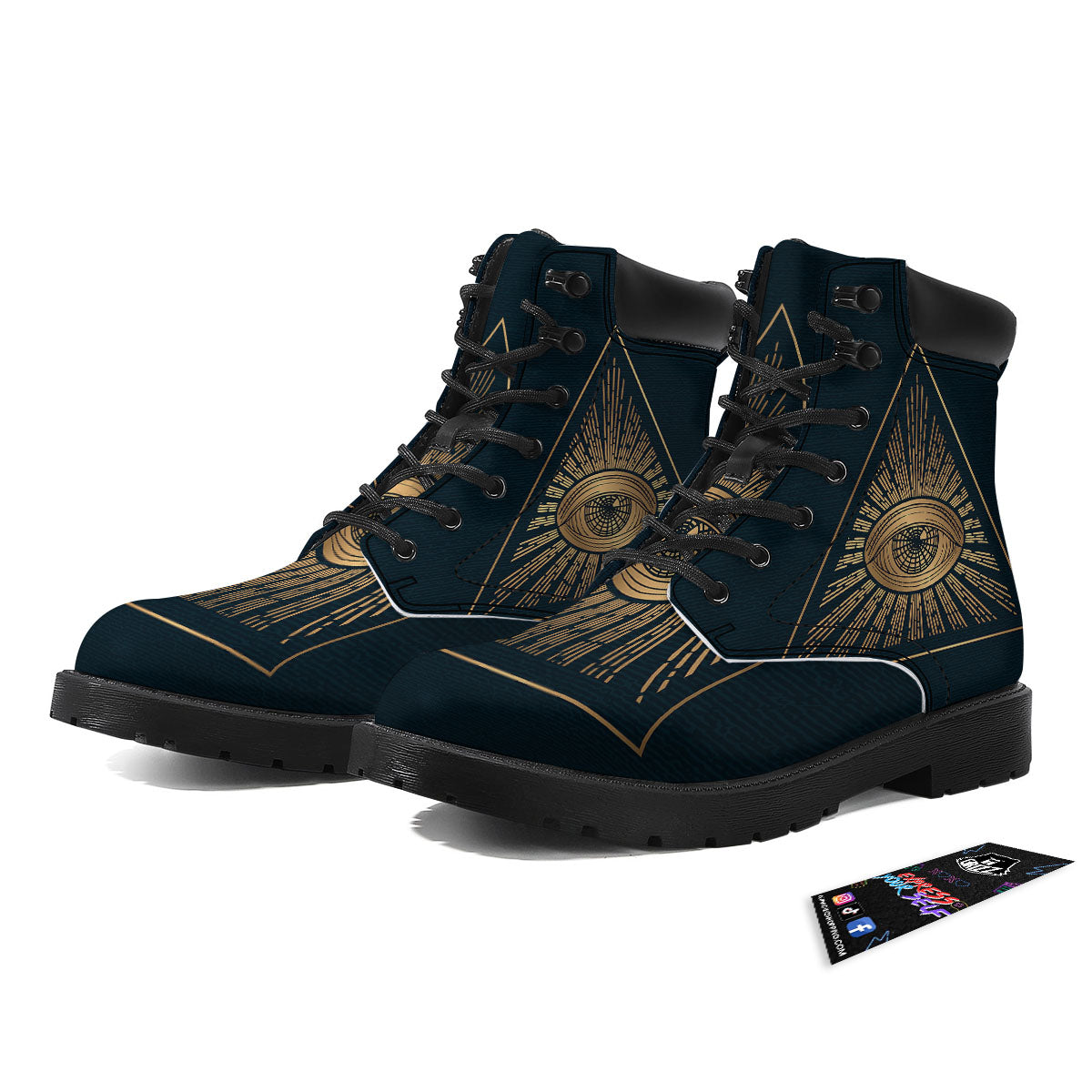 All Seeing Eye Masonic Print Boots-grizzshop
