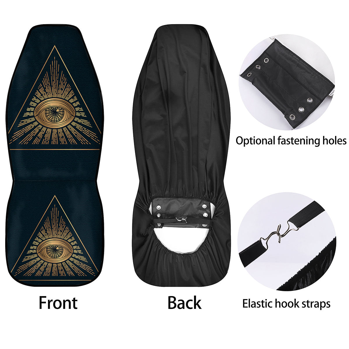 All Seeing Eye Masonic Print Car Seat Covers-grizzshop