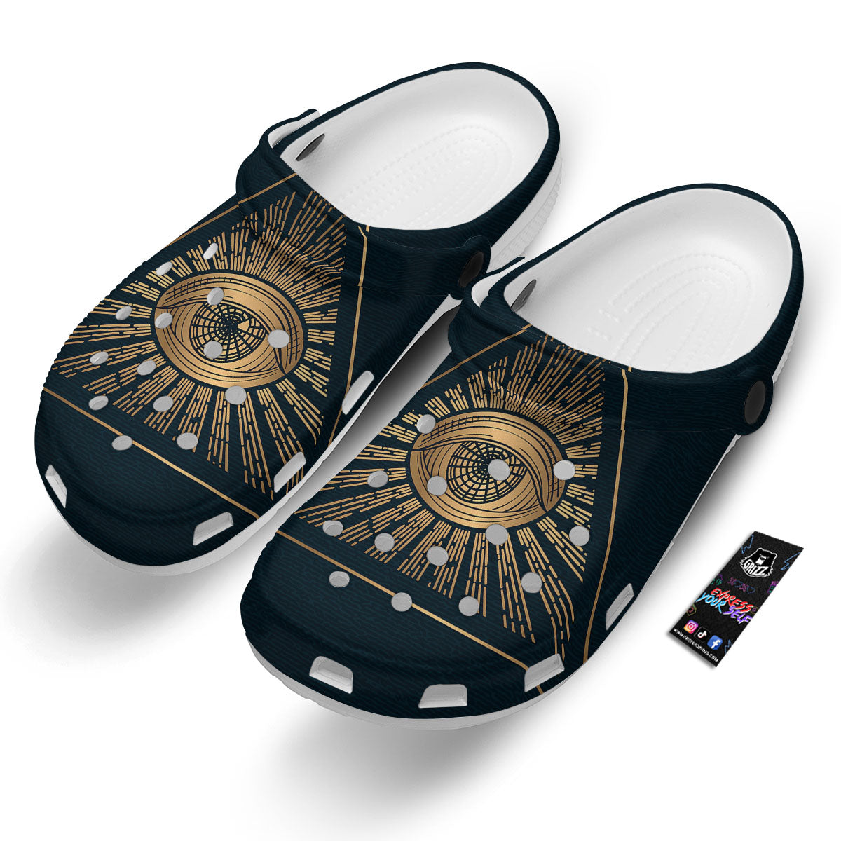 All Seeing Eye Masonic Print Clog-grizzshop