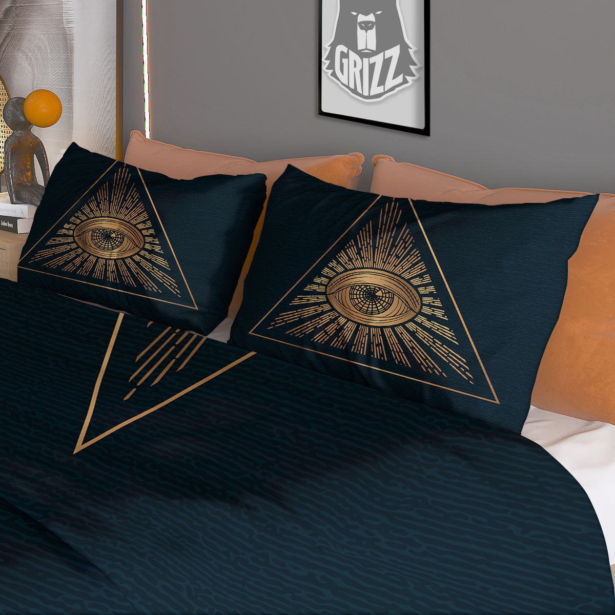 All Seeing Eye Masonic Print Duvet Cover Bedding Set