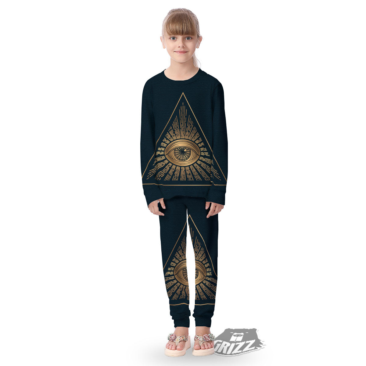 All Seeing Eye Masonic Print Kid's Pajamas-grizzshop