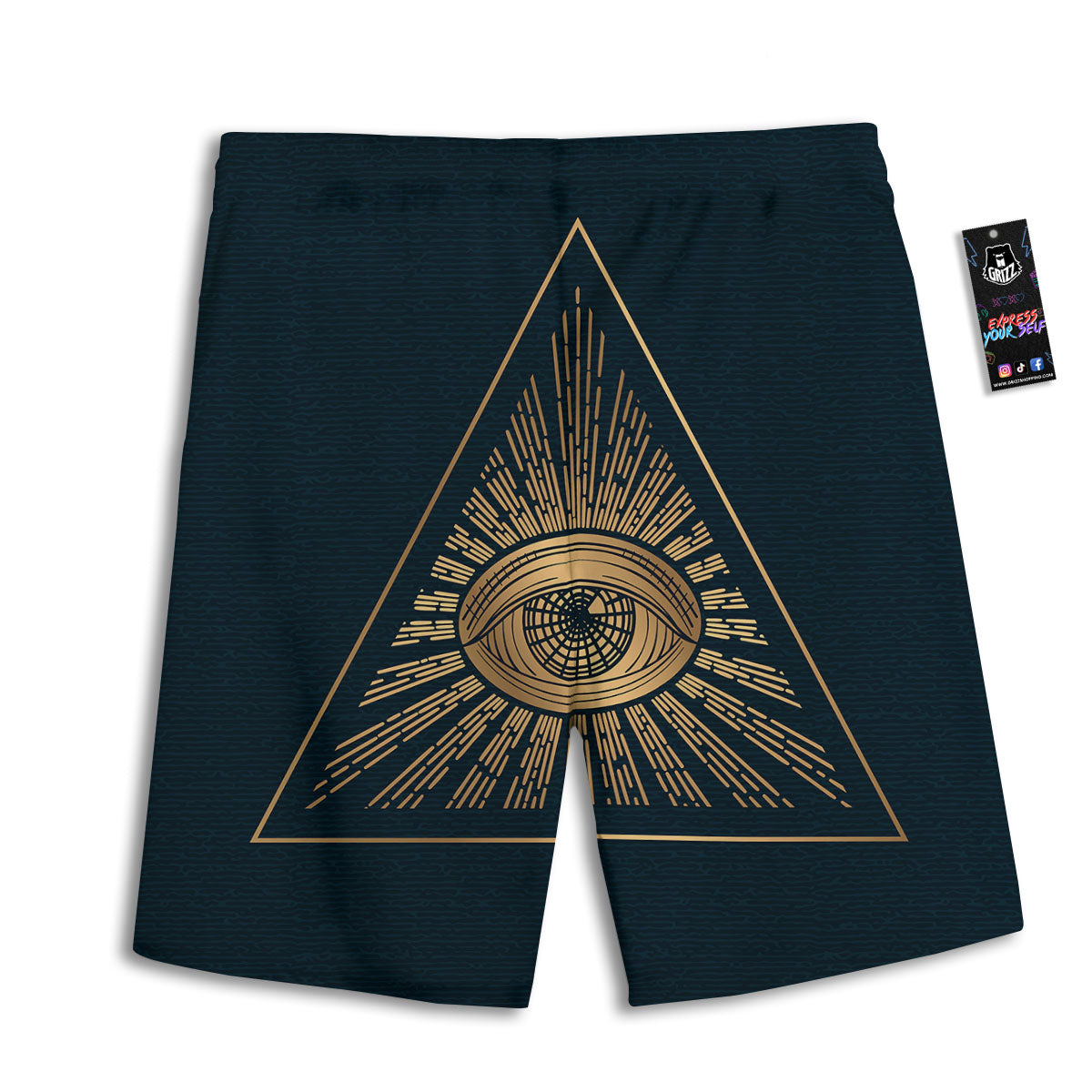 All Seeing Eye Masonic Print Men's Athletic Shorts