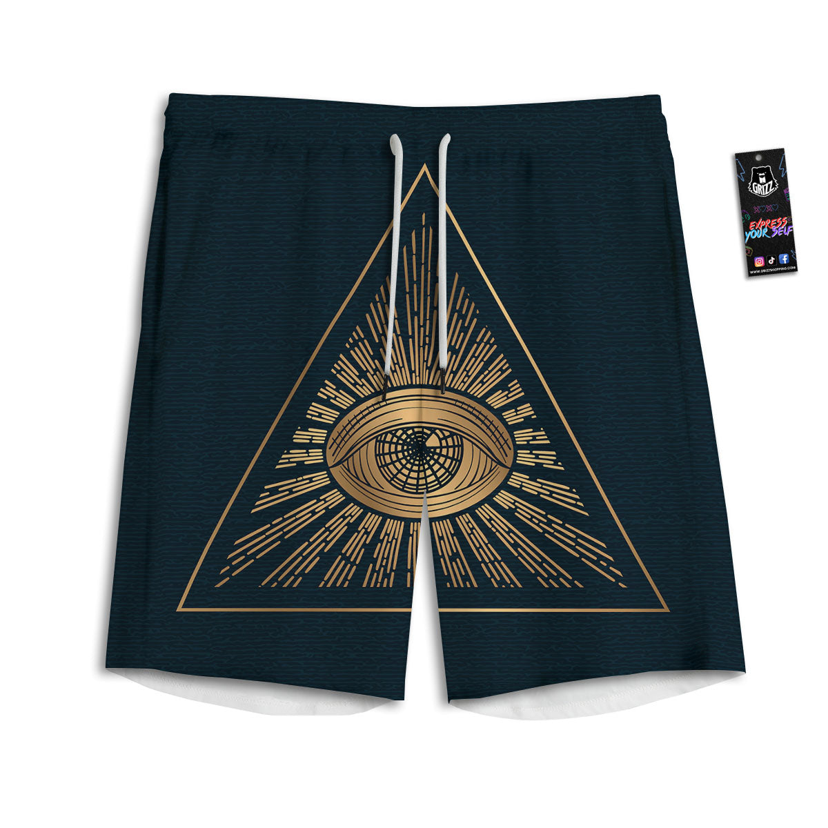 All Seeing Eye Masonic Print Men's Athletic Shorts