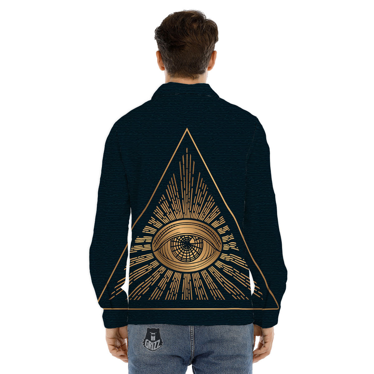 All Seeing Eye Masonic Print Men's Dress Shirts-grizzshop