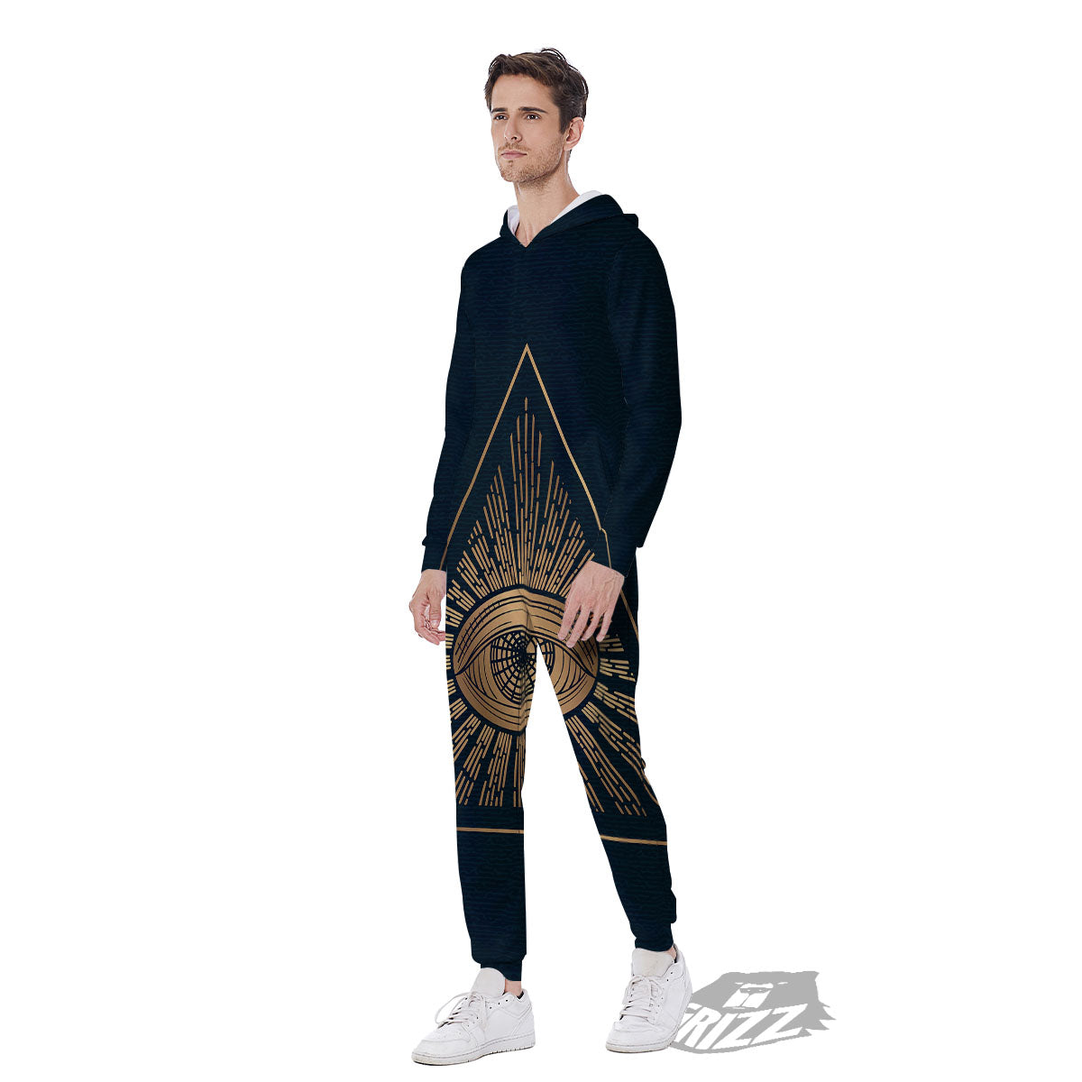 All Seeing Eye Masonic Print Men's Jumpsuit-grizzshop