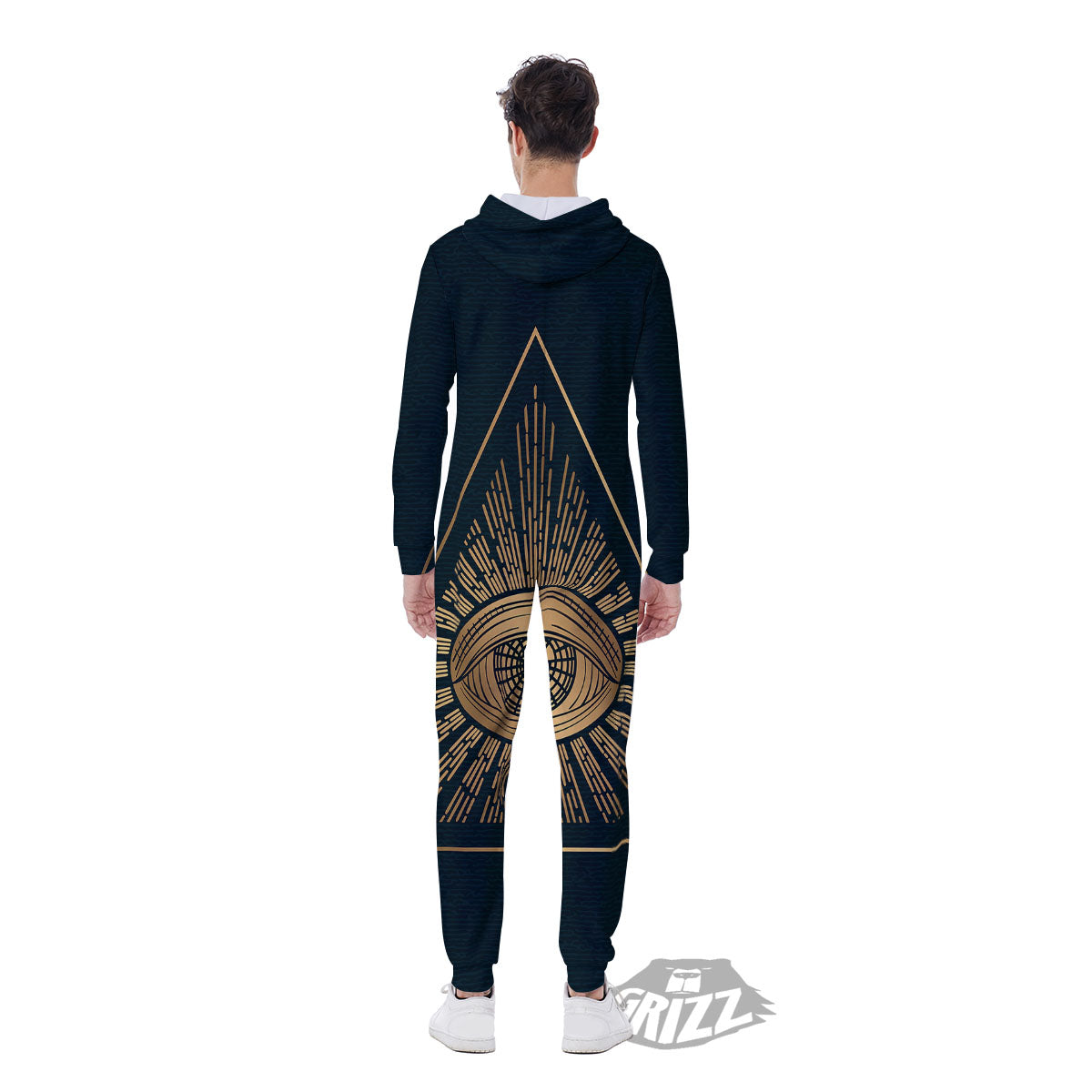 All Seeing Eye Masonic Print Men's Jumpsuit-grizzshop
