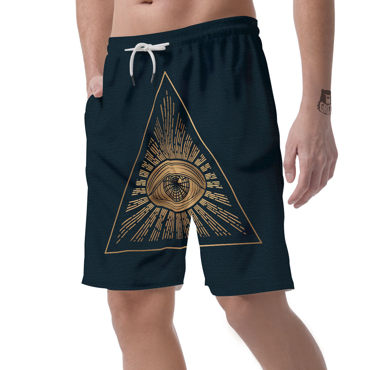 All Seeing Eye Masonic Print Men's Shorts-grizzshop
