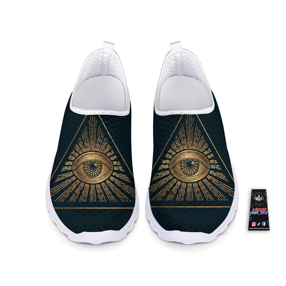 All Seeing Eye Masonic Print Nurse Shoes-grizzshop