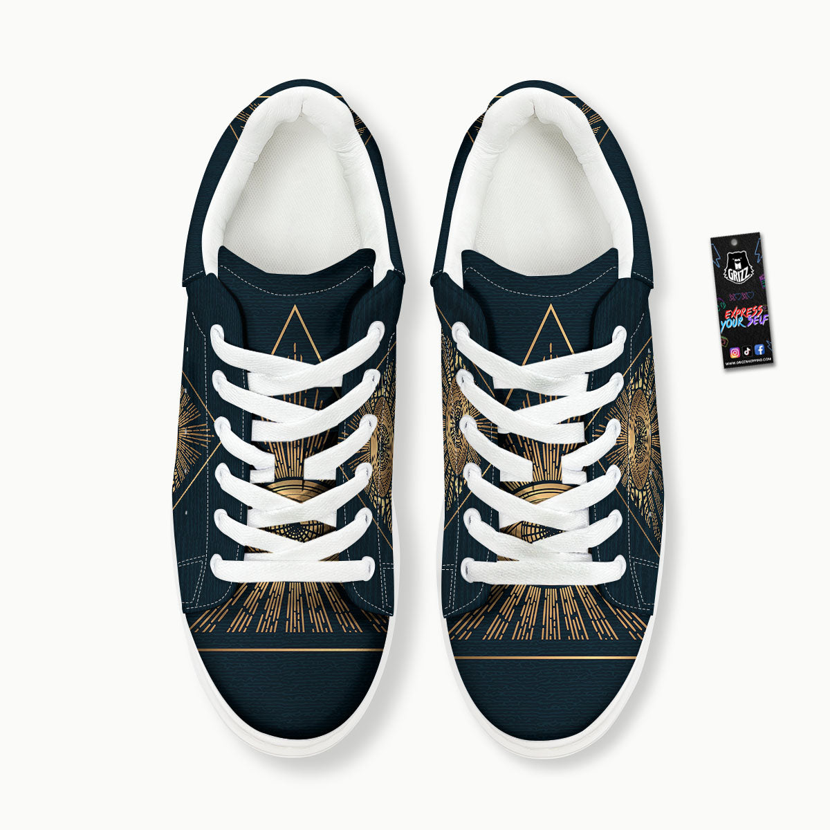 All Seeing Eye Masonic Print Platform Shoes-grizzshop