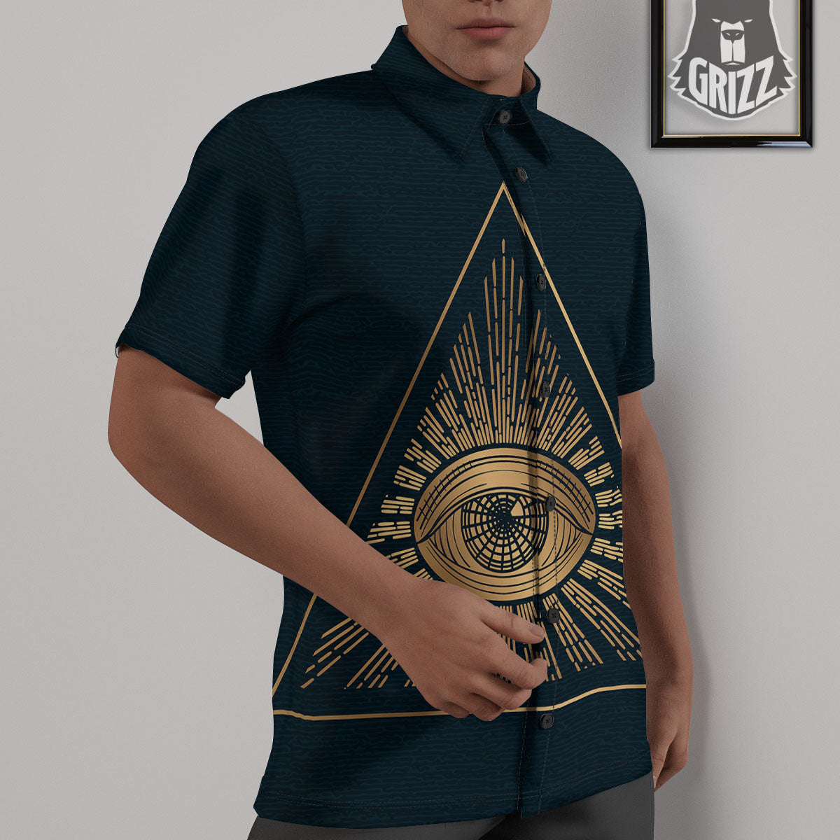 All Seeing Eye Masonic Print Untucked Shirts-grizzshop