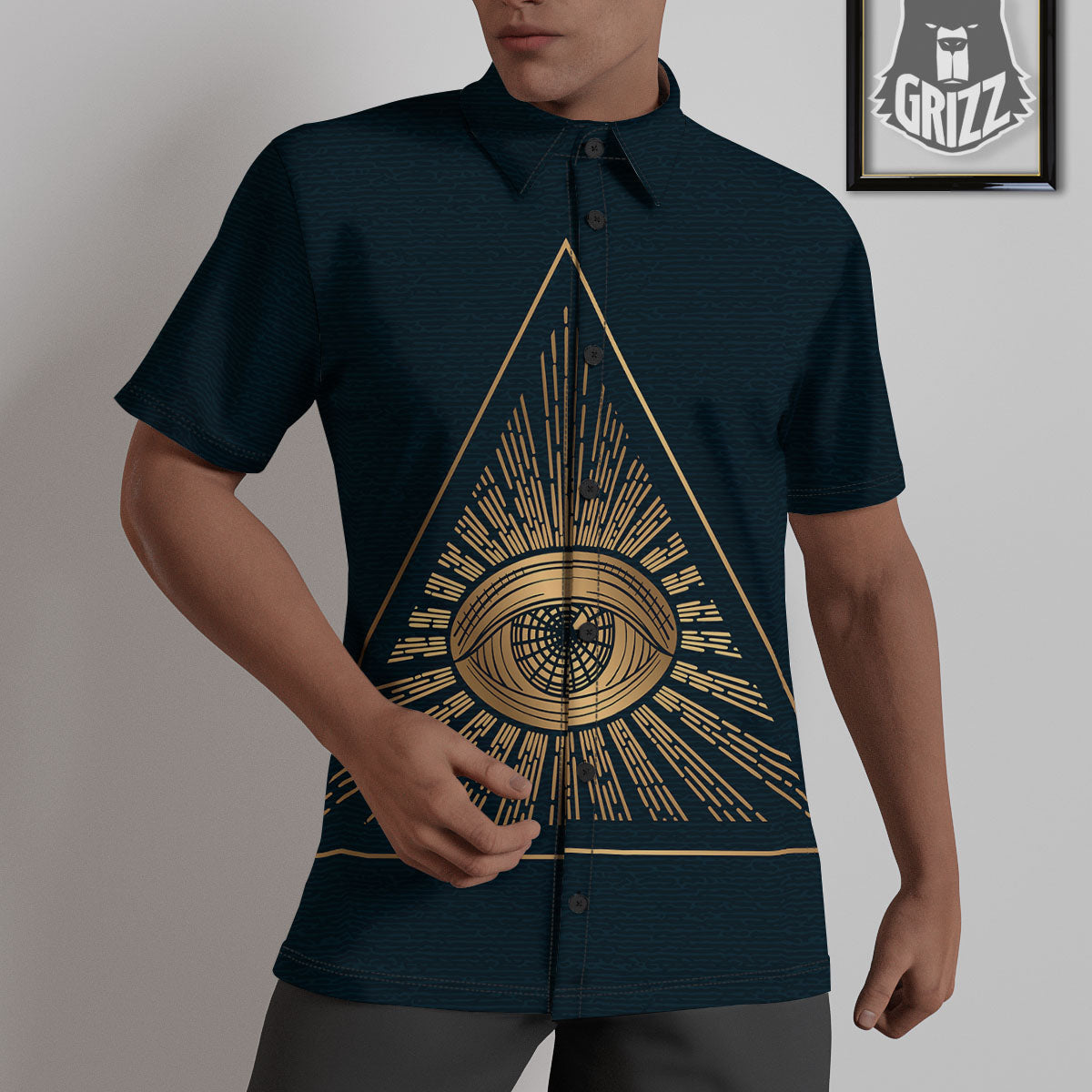 All Seeing Eye Masonic Print Untucked Shirts-grizzshop