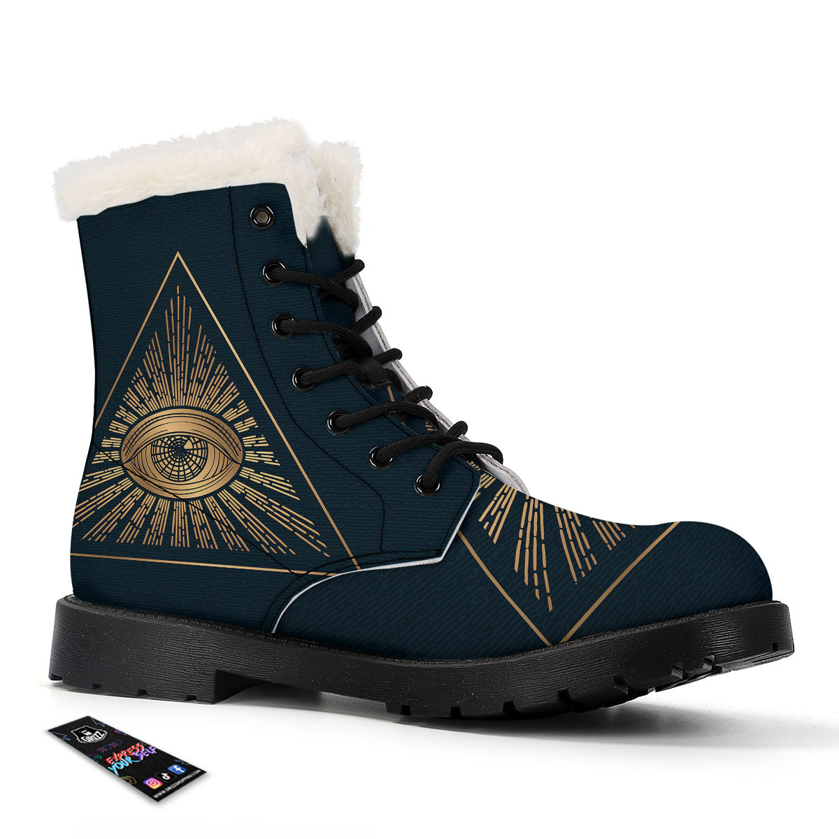 All Seeing Eye Masonic Print Winter Boots-grizzshop