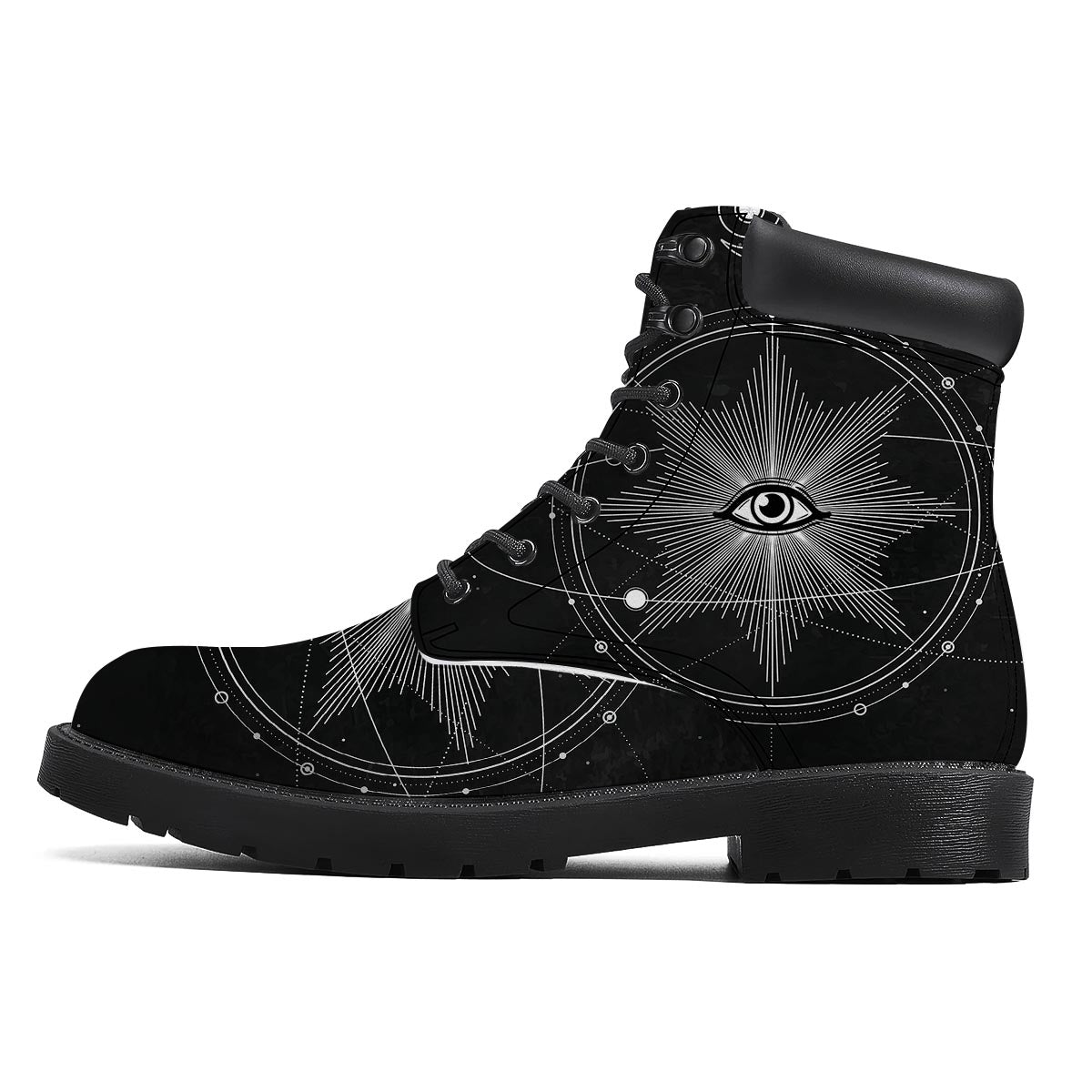 All Seeing Eye Sun Print Boots-grizzshop