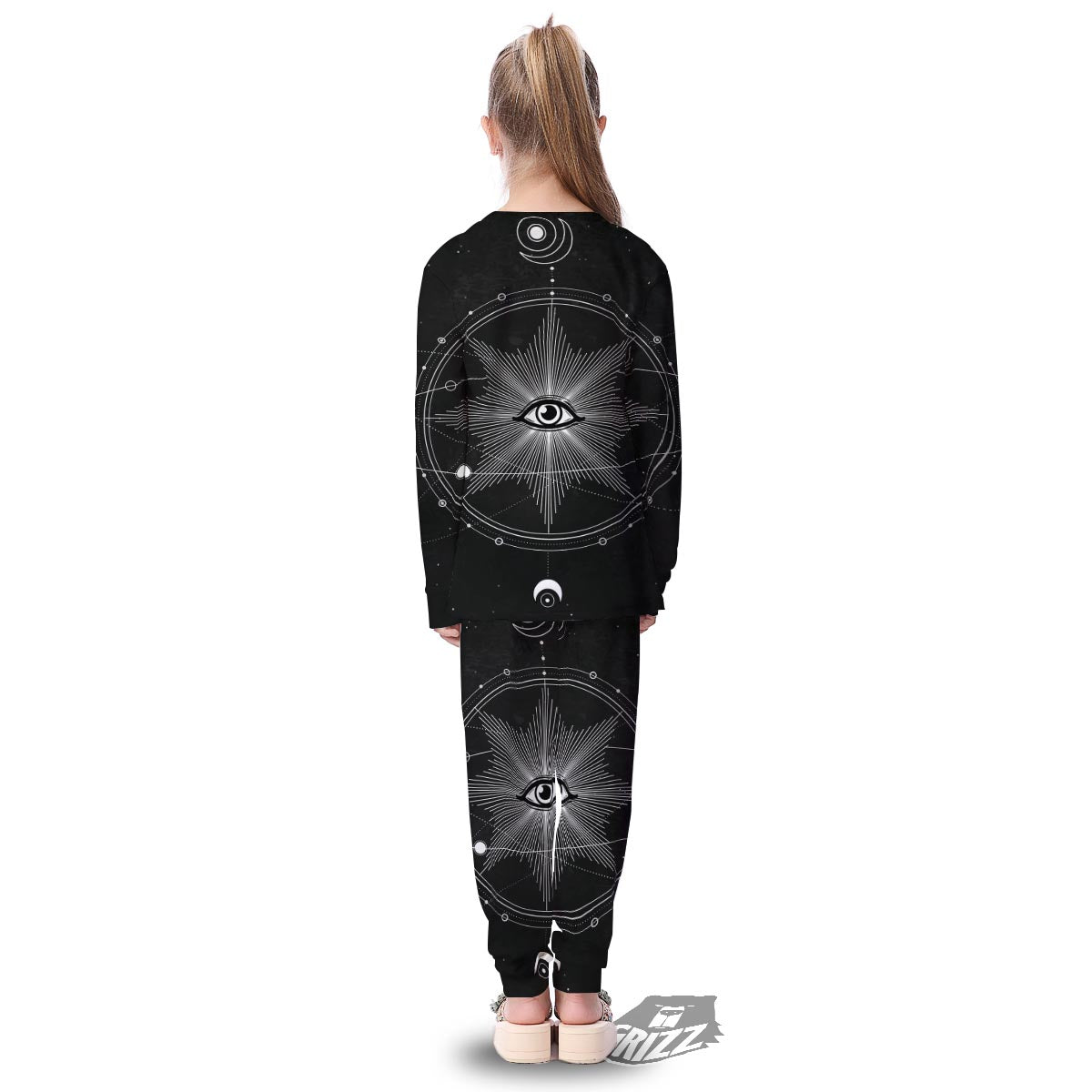 All Seeing Eye Sun Print Kid's Pajamas-grizzshop