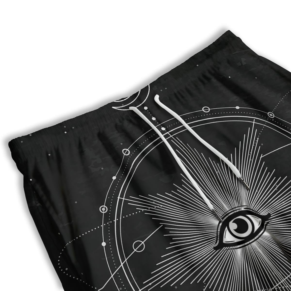 All Seeing Eye Sun Print Men's Athletic Shorts