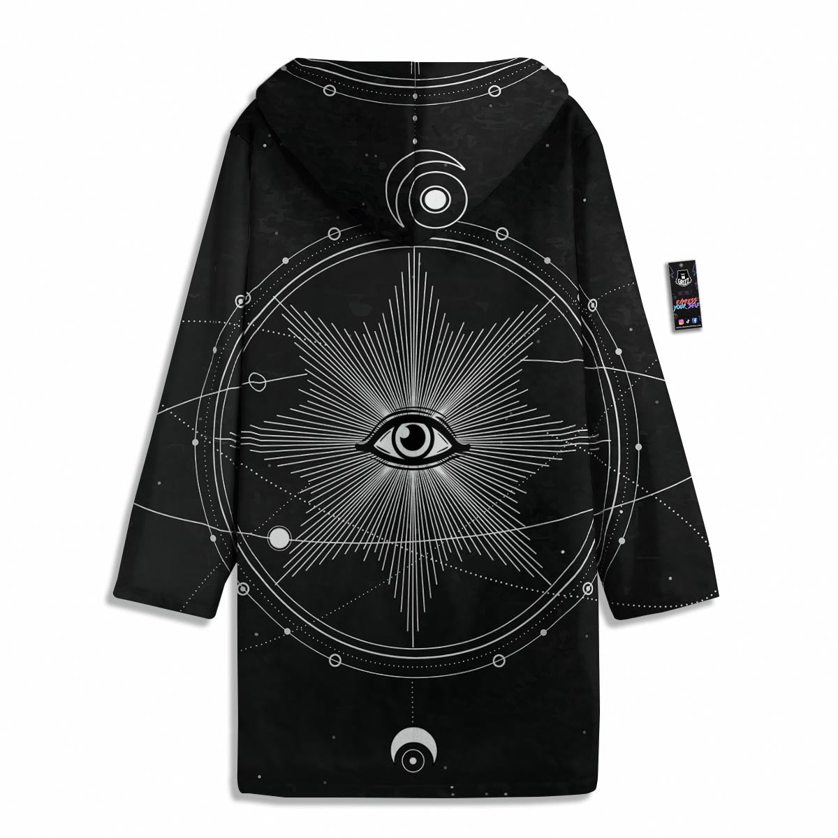All Seeing Eye Sun Print Men's Windbreaker Jacket-grizzshop