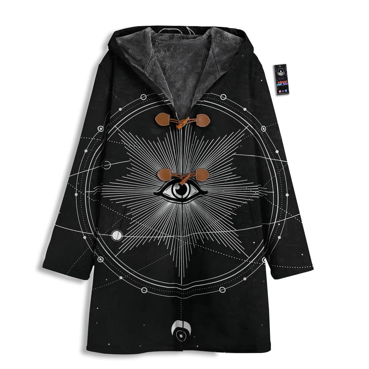 All Seeing Eye Sun Print Men's Windbreaker Jacket-grizzshop