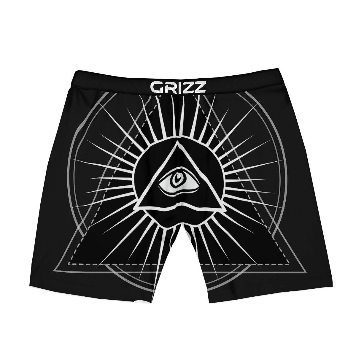 All Seeing Eye White And Black Print Boxer Briefs-grizzshop