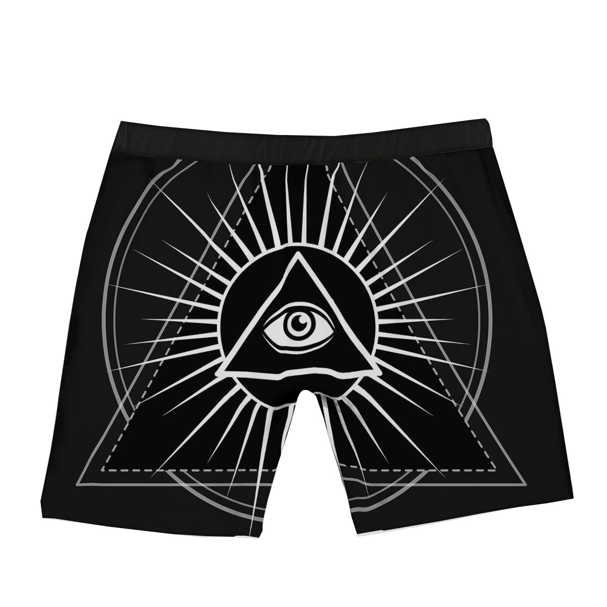 All Seeing Eye White And Black Print Boxer Briefs-grizzshop